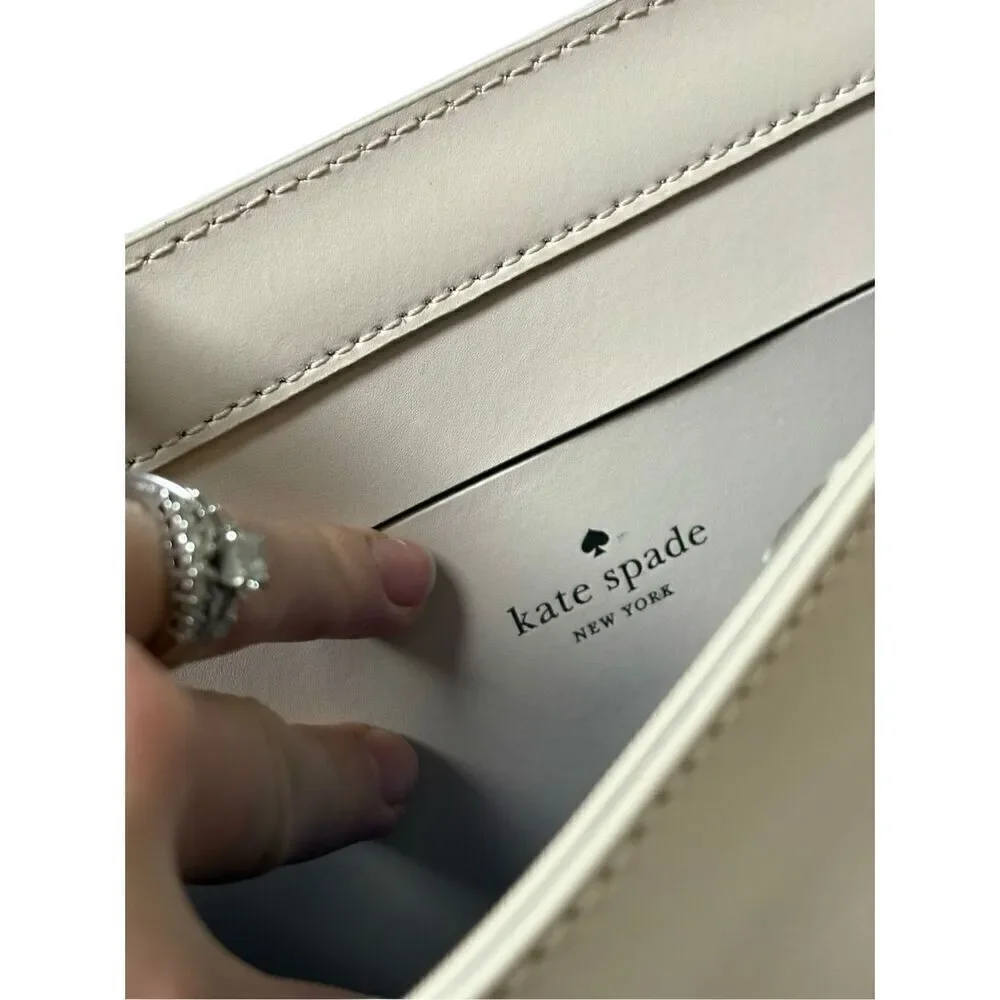 Kate Spade New York Cream Leather Flap‎ Closure Small Crossbody Bag